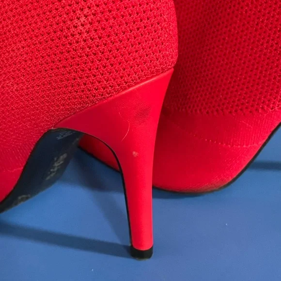 Womens red heeled booties. Very good condition. - Picture 4 of 5